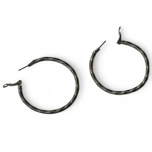 Silver Tone Coiled Hoop Earrings